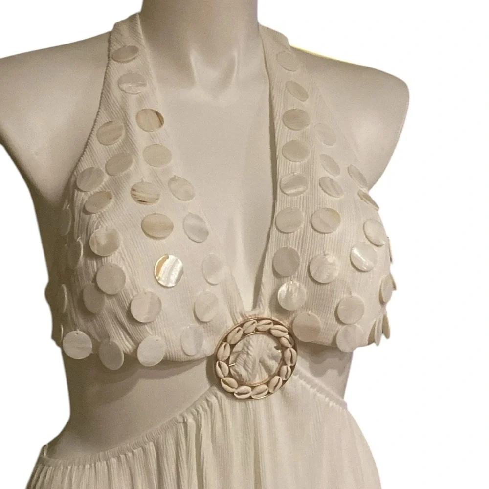 Nova luxe White Evening Wedding Beach Wedding Dress. Size L NWT - Picture 2 of 11